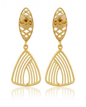 Handmade Nickel Free Gold Plated High Fashion Designer Filigree Ethnic Earring
